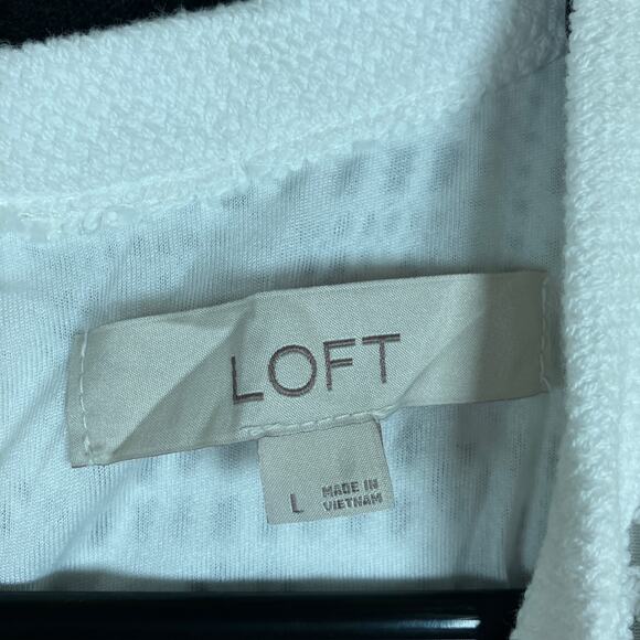 LOFT Womens Blouse White Crochet Sleeveless Cotton Blend Large - Picture 6 of 12